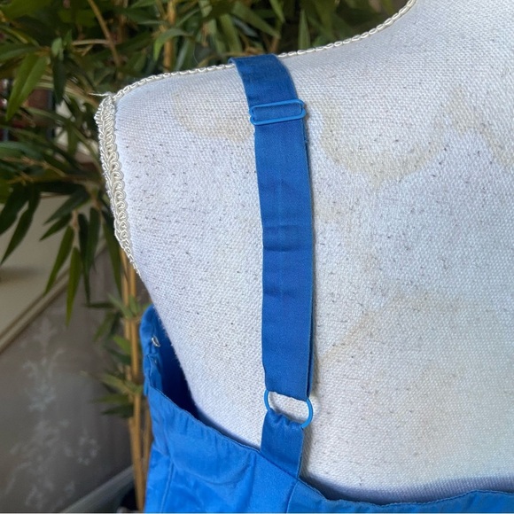 Ann Taylor LOFT Blouse Size 10 Blue Periwinkle Embroidered White Eyelet Circle - Picture 6 of 13